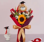 Graduation Bouquet with Teddy Bear
