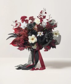 Elegant Red Rose Bridal Bouquet