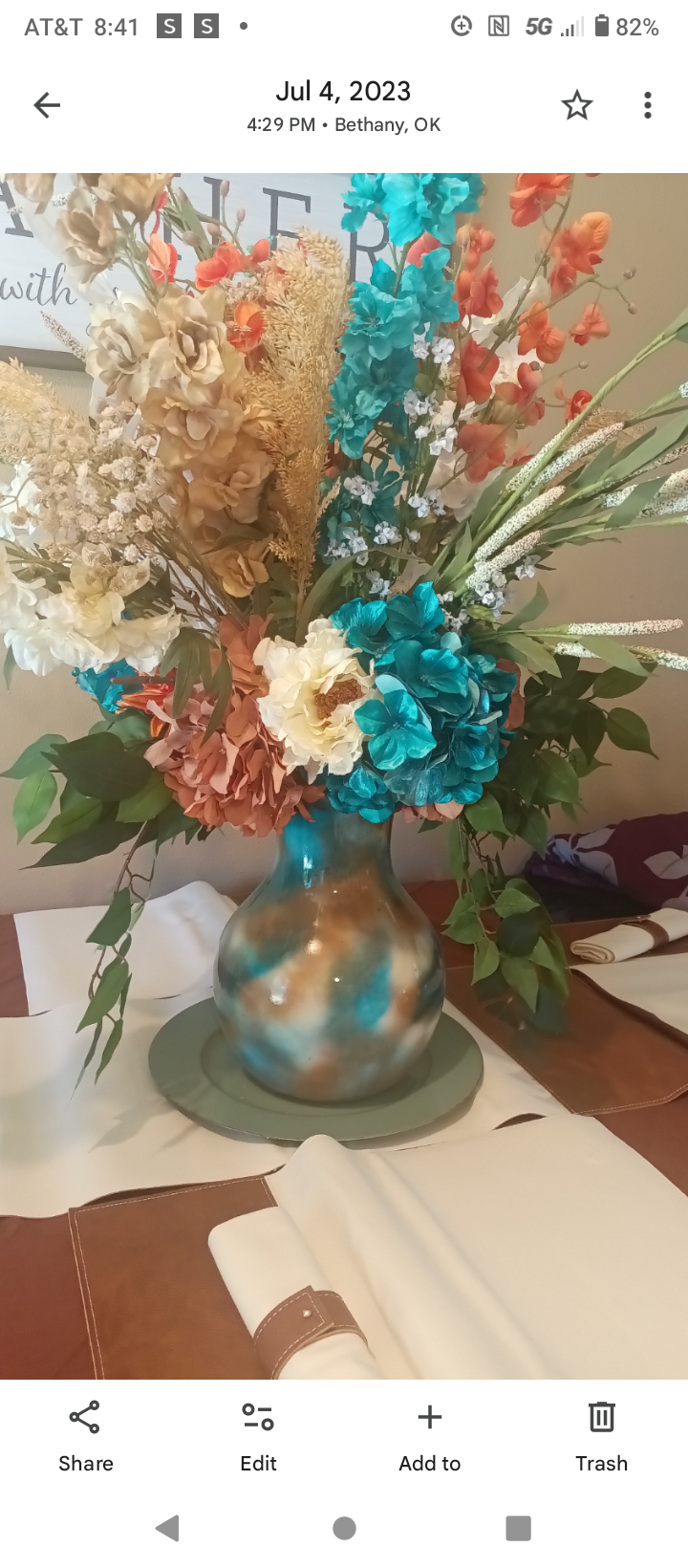 Decorative Floral Arrangement in Artistic Vase