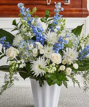 Elegant Blue and White Floral Arrangement