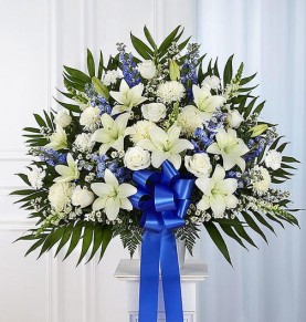 Elegant White and Blue Floral Arrangement