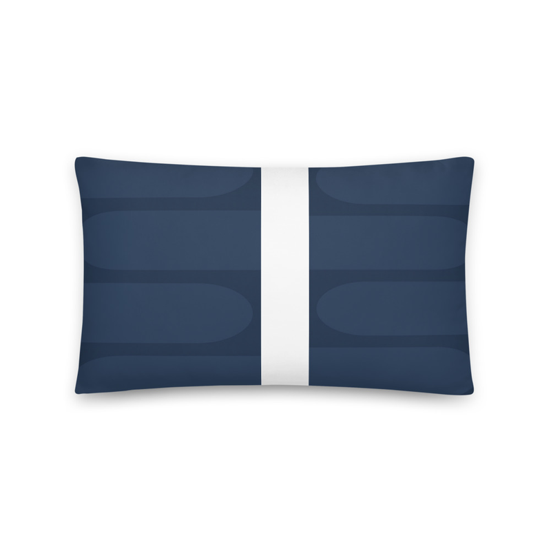 Coussin bleu motifs arche