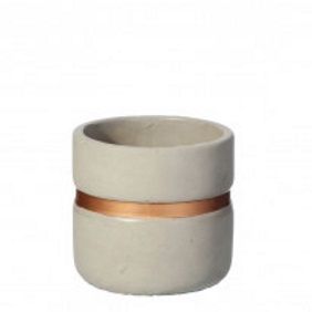Pot Gris/cuivre en Ciment