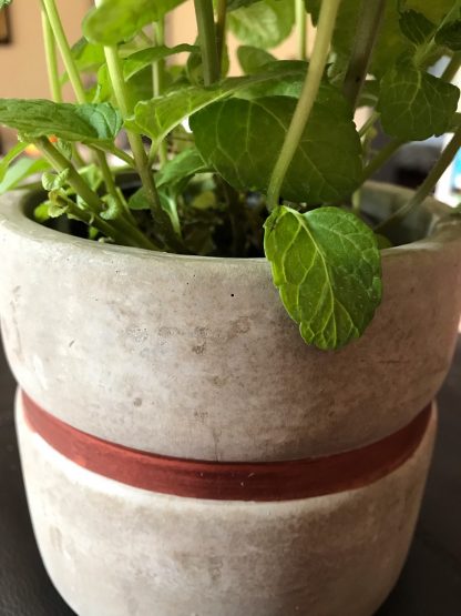 Pot Gris/cuivre en Ciment