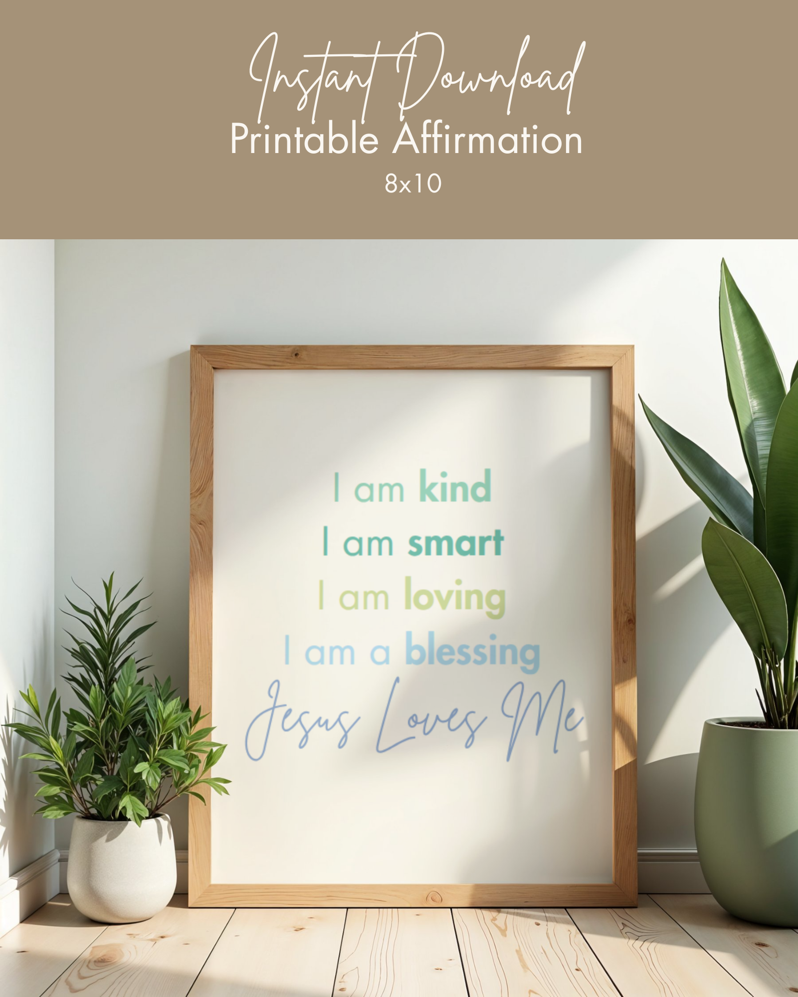 Toddler Affirmations Wall Art | Printable Positive Affirmations for Kids | Nursery & Playroom Decor