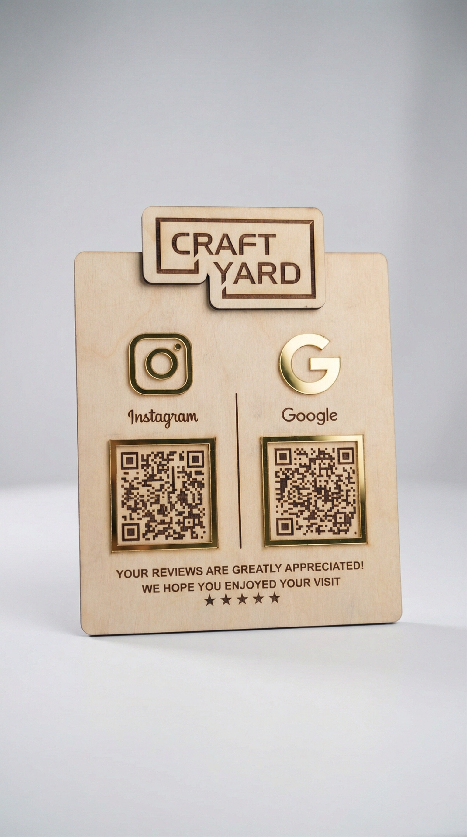 Customized Wooden 2 QR Stand
