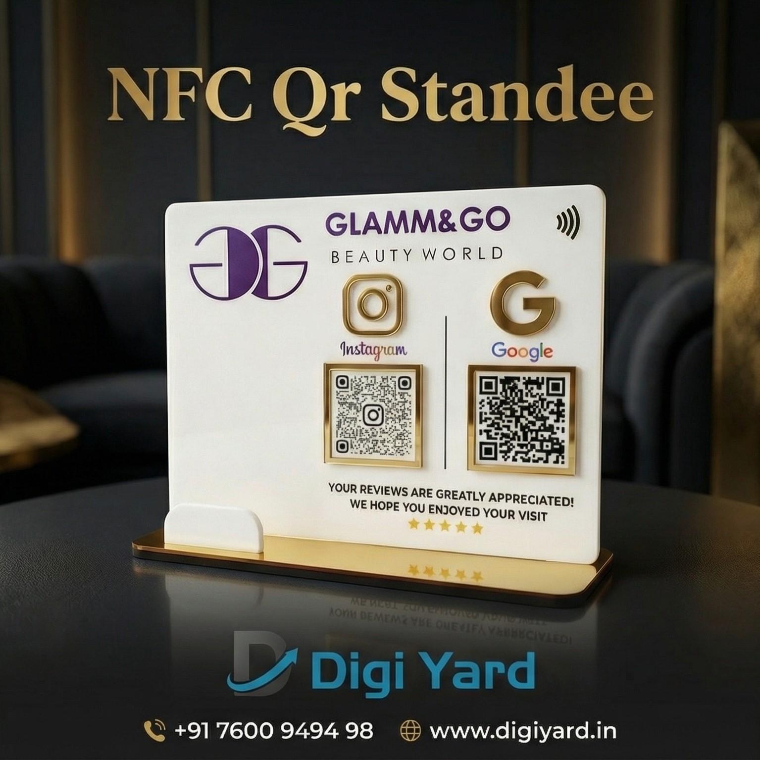 2 QR Stand with Card holder