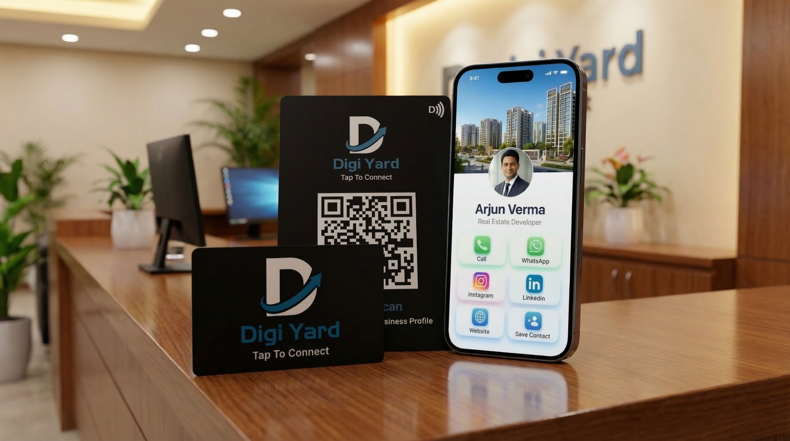 NFC Card + QR Stand + Digital Profile