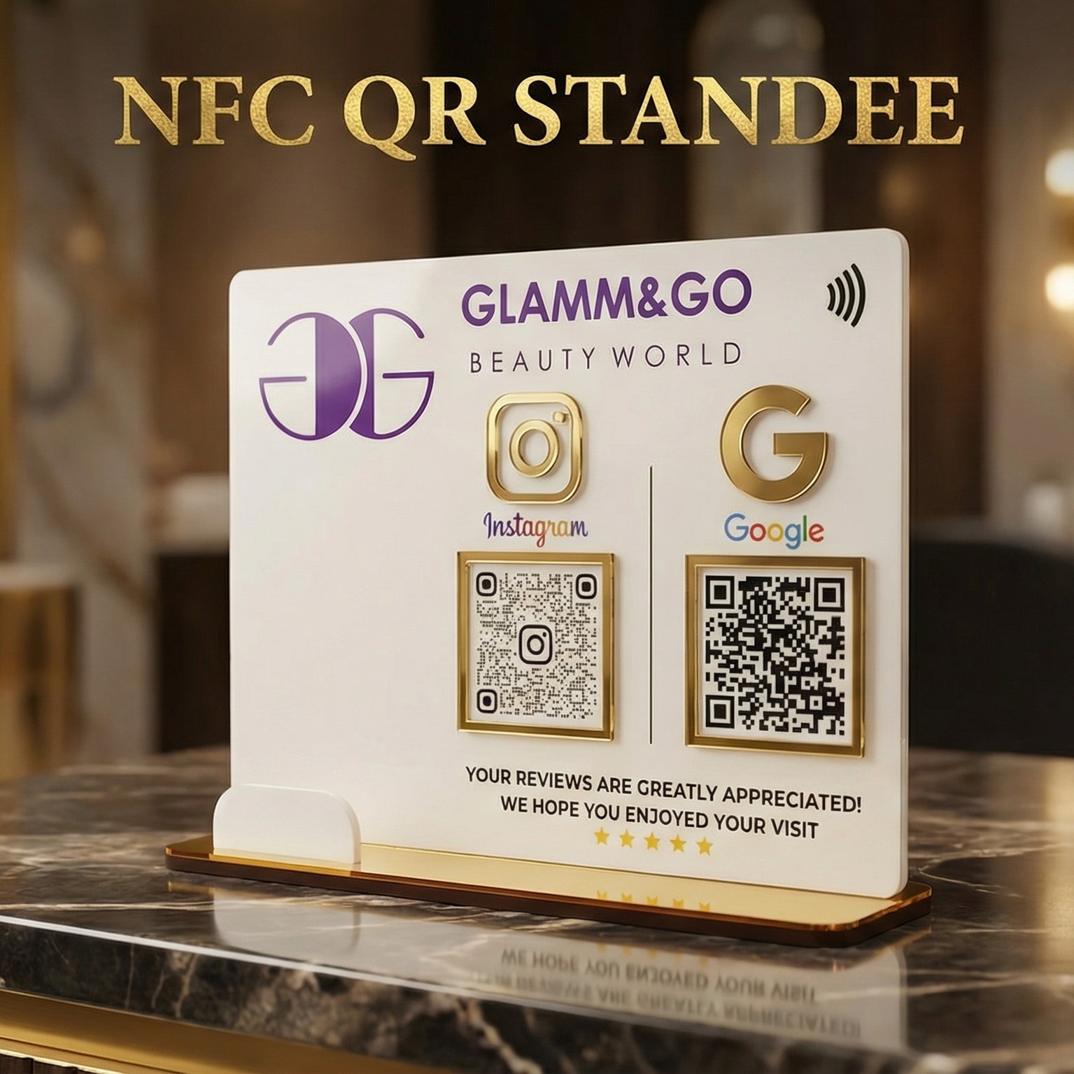 2 QR Stand with Card holder