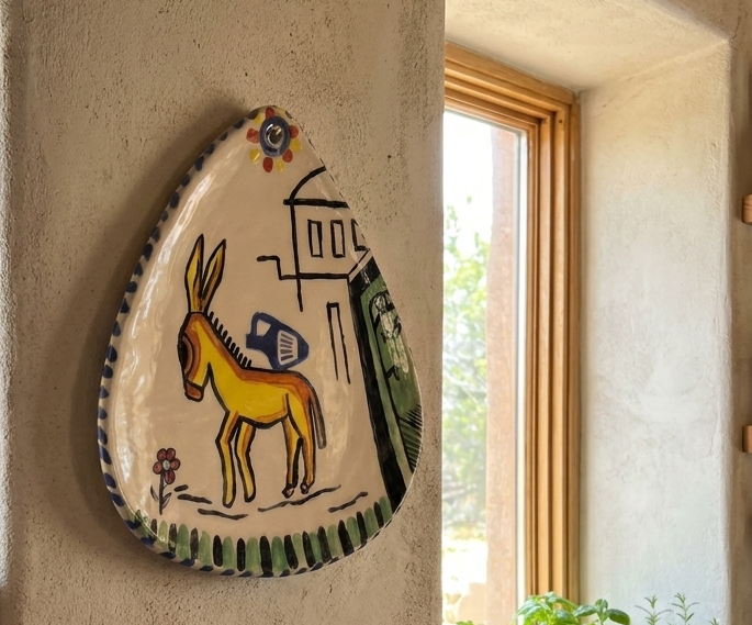 Hand-Painted Donkey Wall Plate