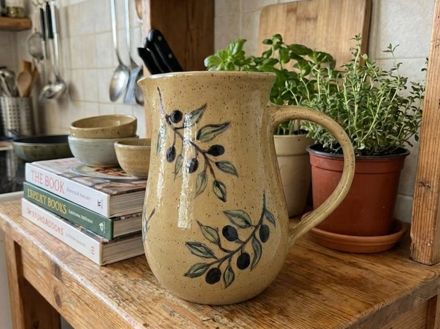 Hand-Painted Ceramic Pitcher