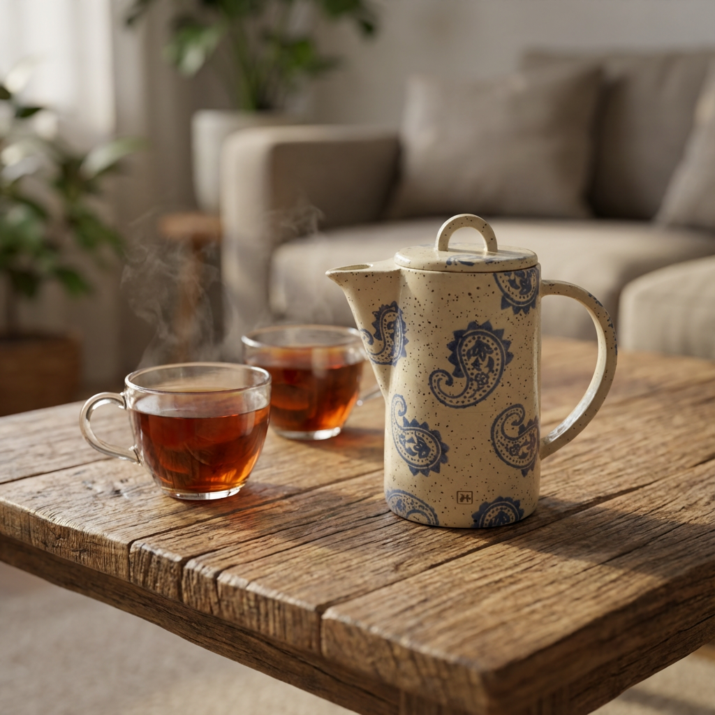 Paisley Pattern Ceramic Teapot