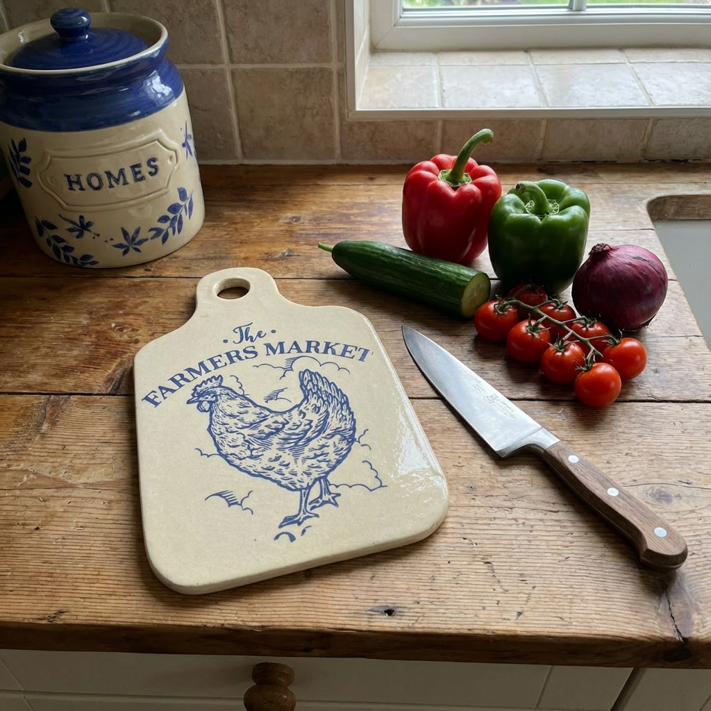 Farmers Market Ceramic Cutting Board