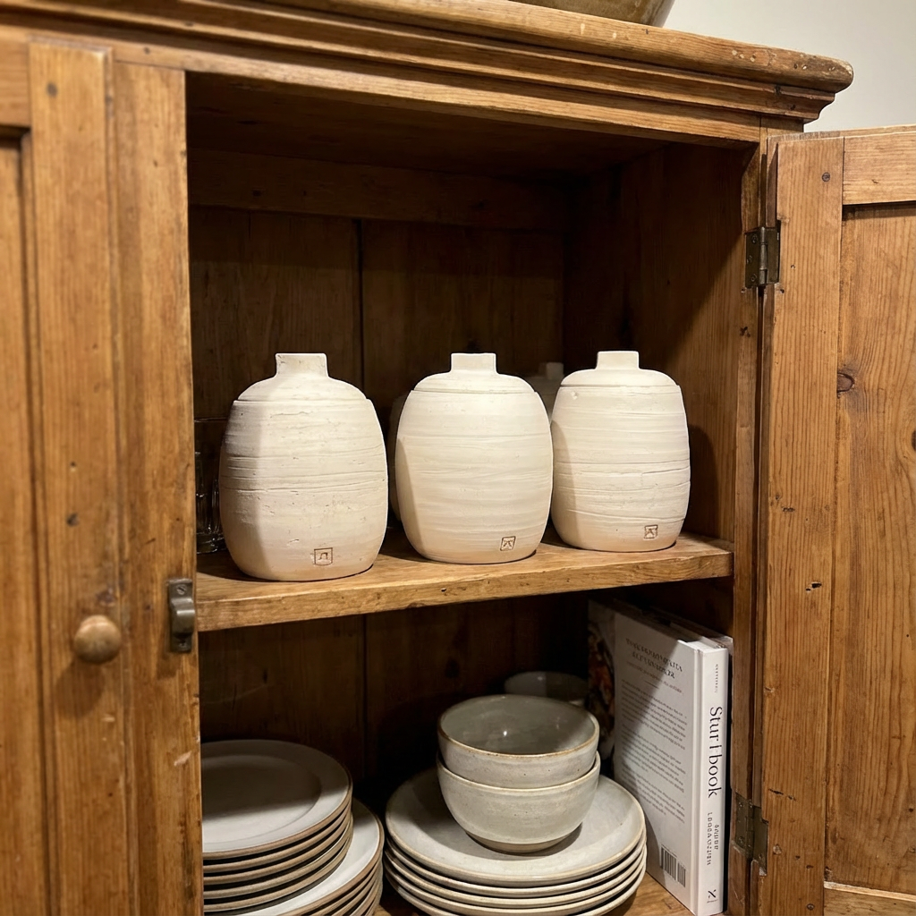 Handcrafted White Ceramic jars