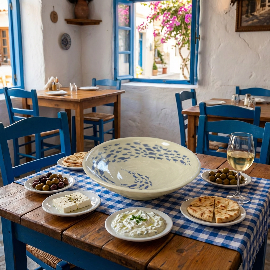 Greek Ceramic Salad Bowl