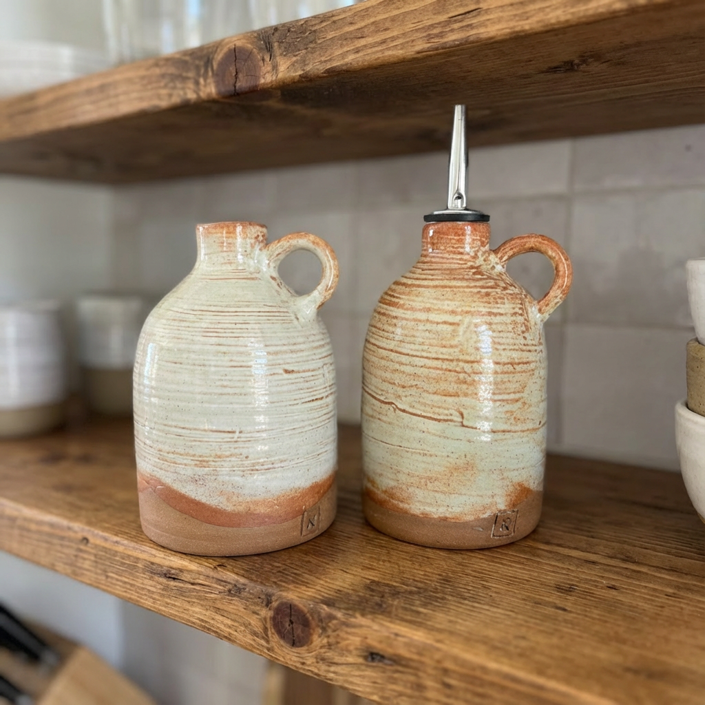 Handmade Ceramic Oil and Vinegar Dispensers