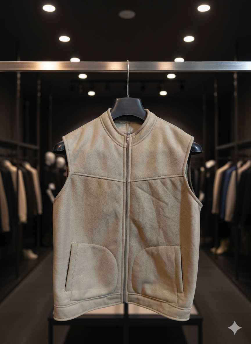 Men's beige sleeveless vest