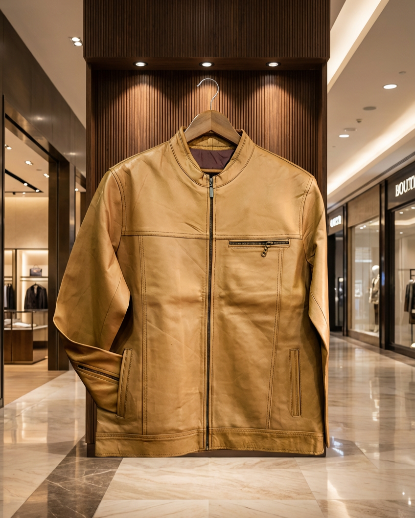 Men's Tan Leather Jacket