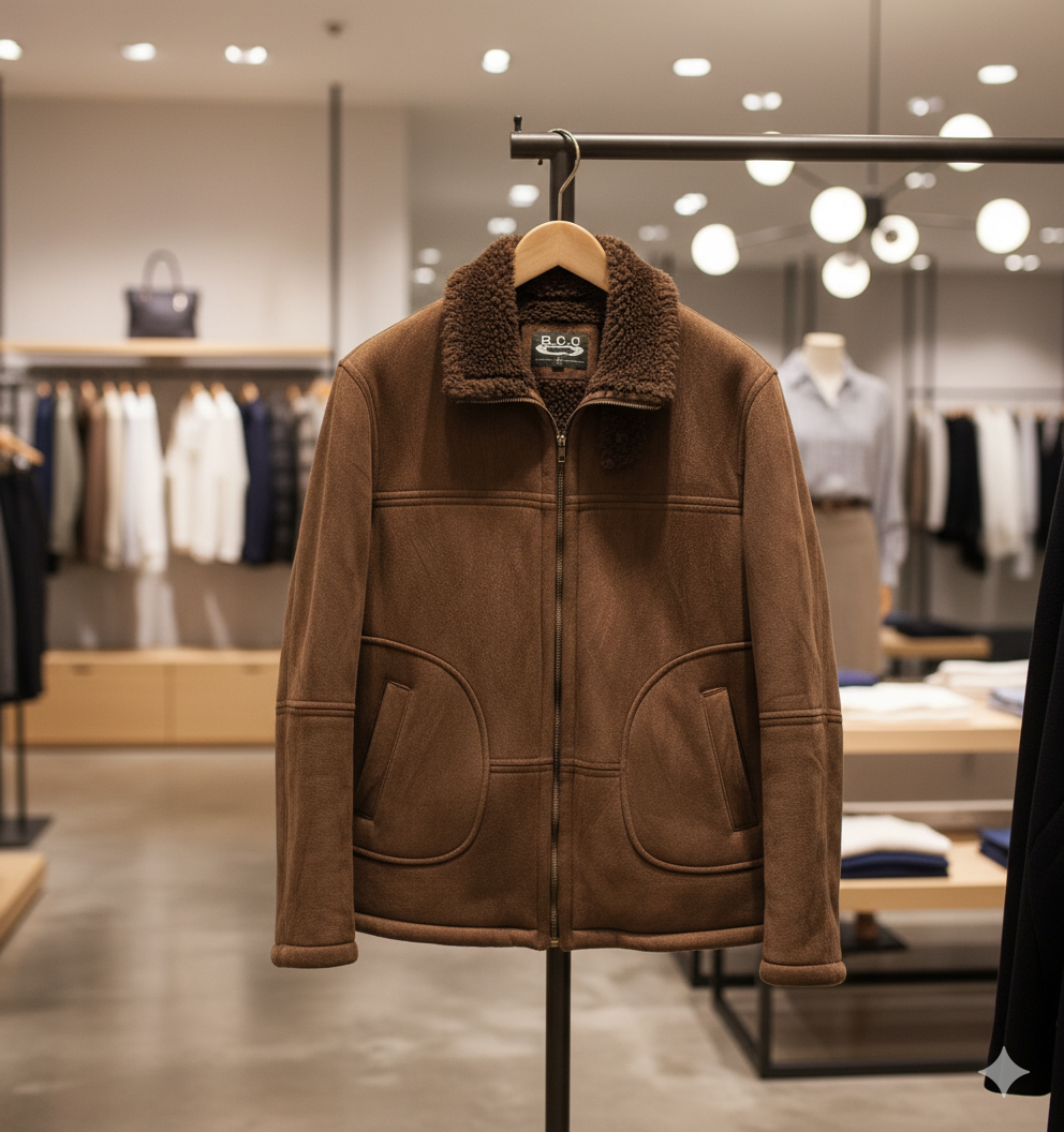 Brown fleece-lined jacket