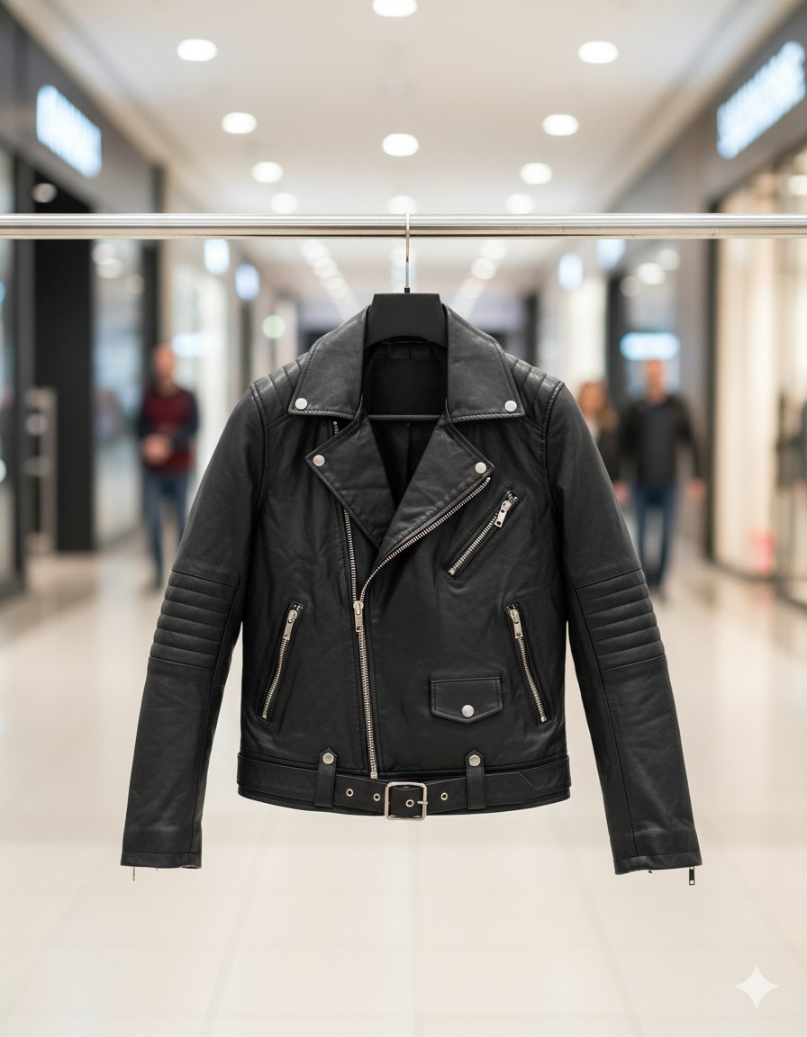 Black Leather Biker Jacket