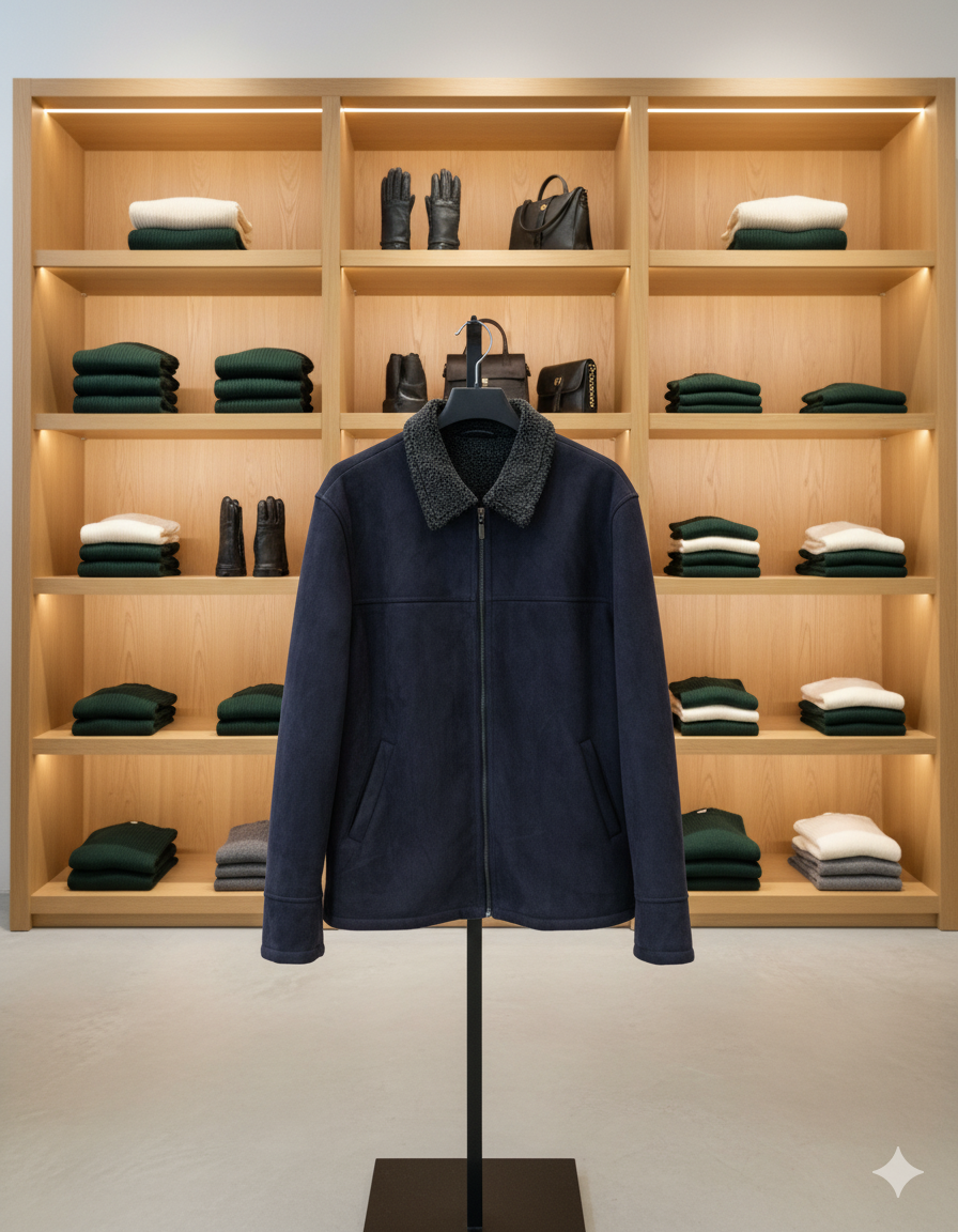 Navy Shearling Jacket