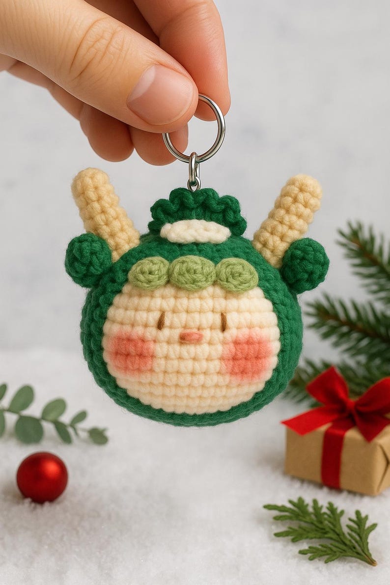 Handmade Crochet Taurus Keychain: Zodiac Bull Amigurumi Plush