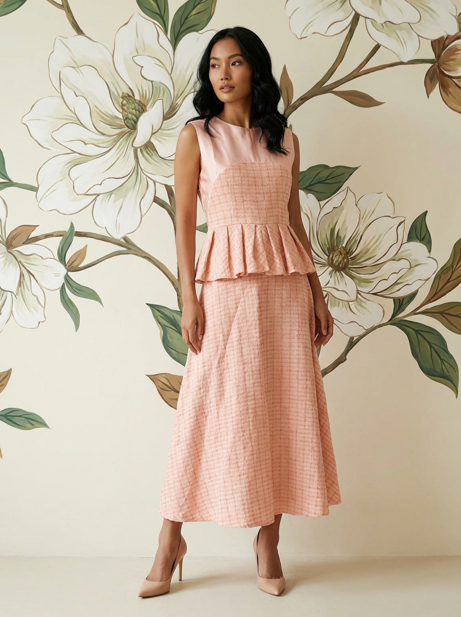 rok  setengah lingkar peach