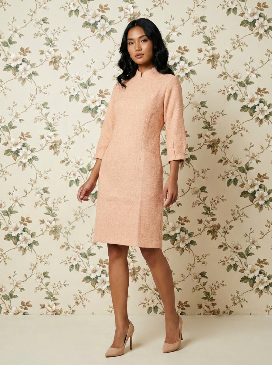 Dress Peach Elegan