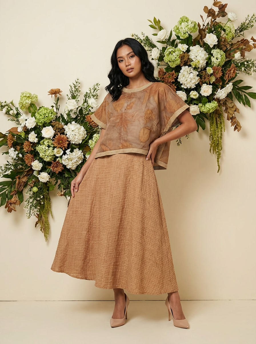 rok motif kotak tekstur