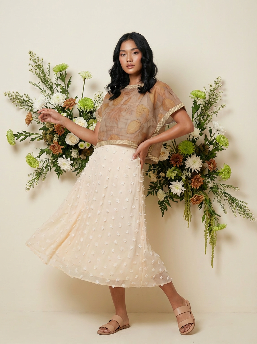 Rok Midi Cream Motif