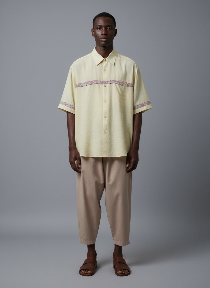 Kemeja Kasual Kuning Muda