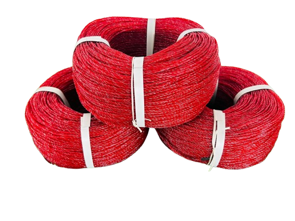 Red electrical wire bundle