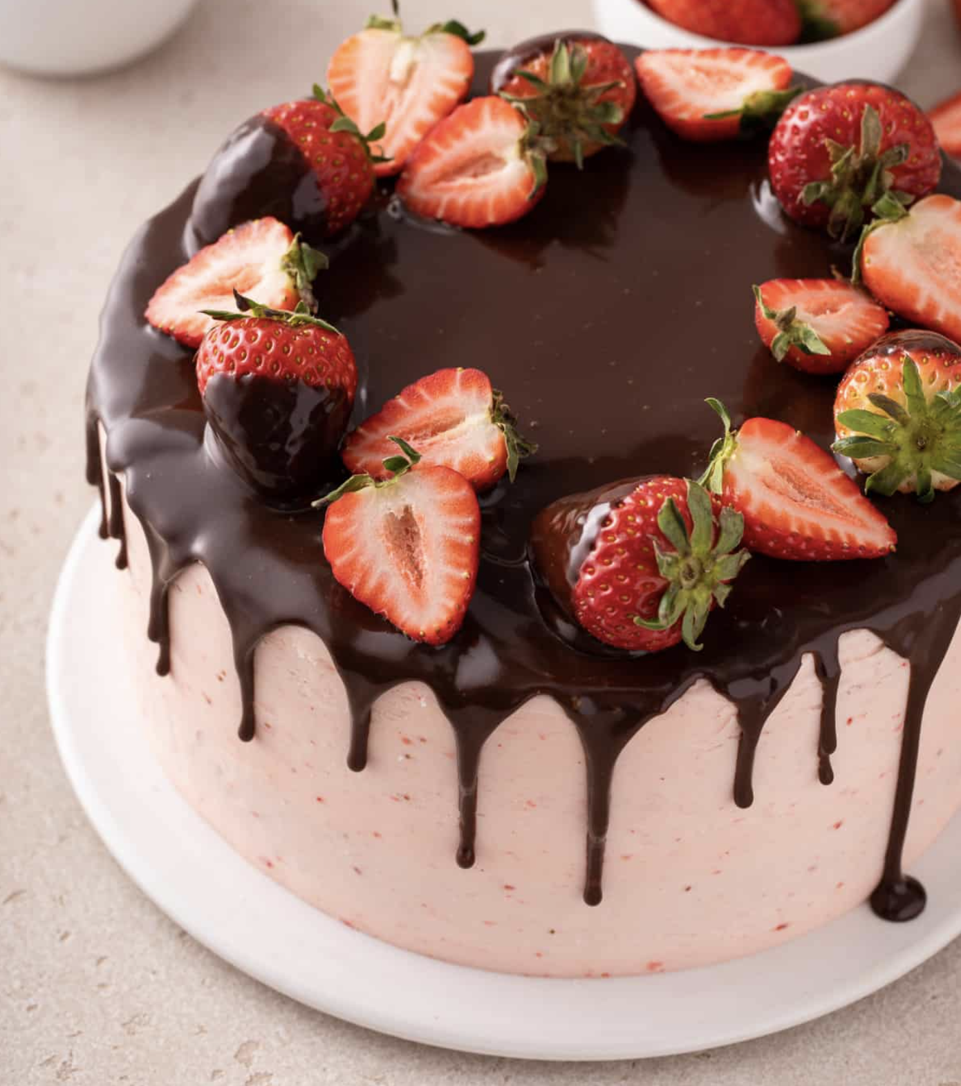 Chocolate Strawberry Drip Cake