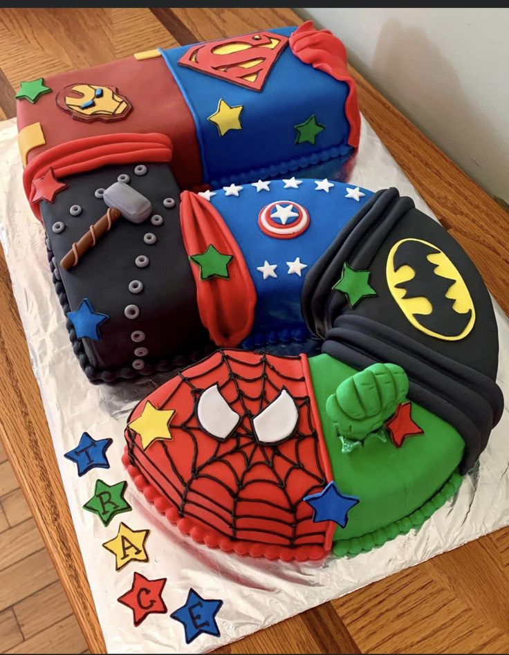 Superhero Theme Birthday Cake