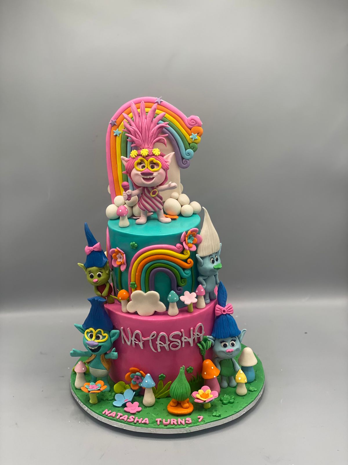 Trolls Rainbow Birthday Cake
