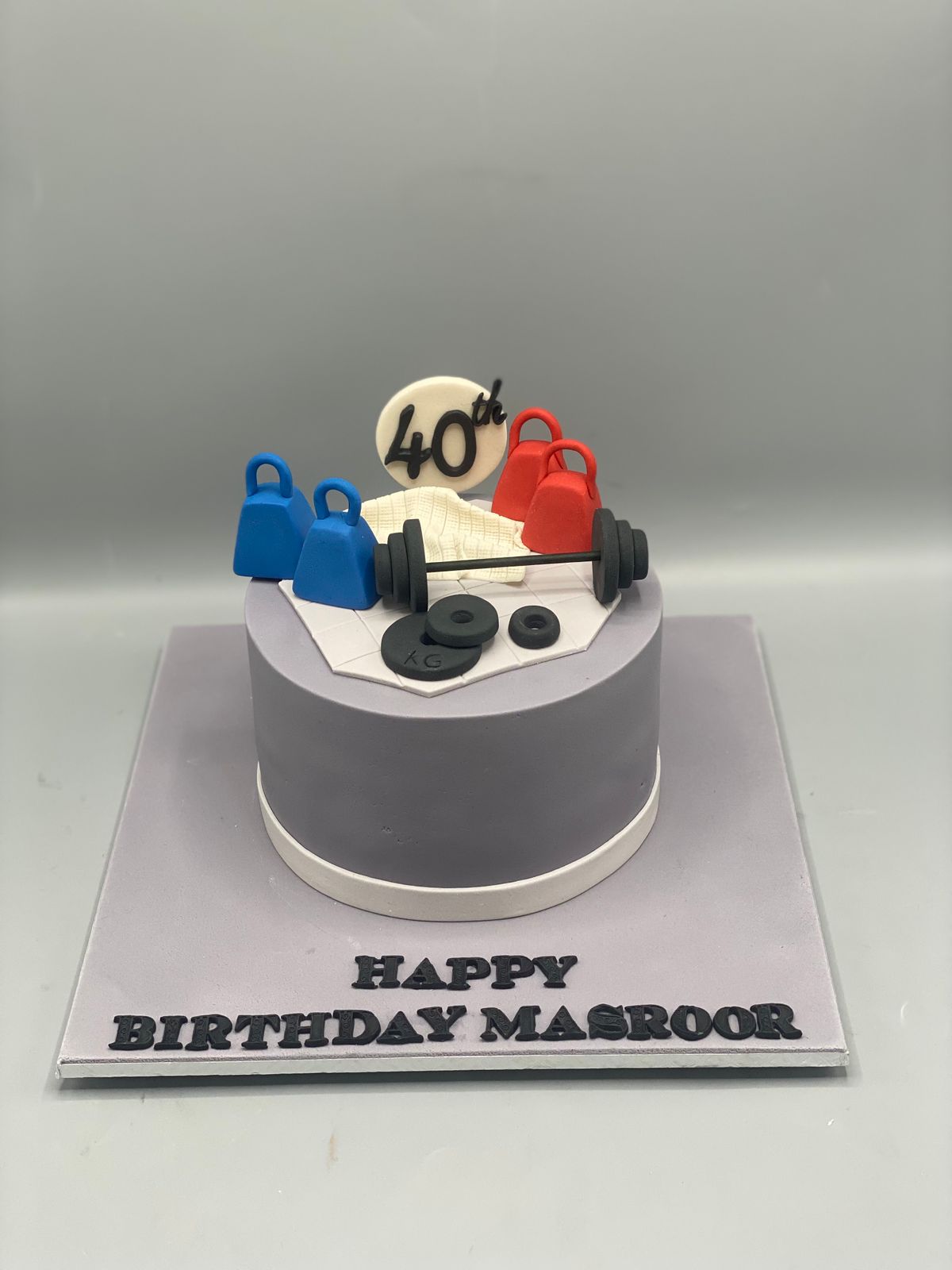 Fitness Themed 40th Birthday Cake