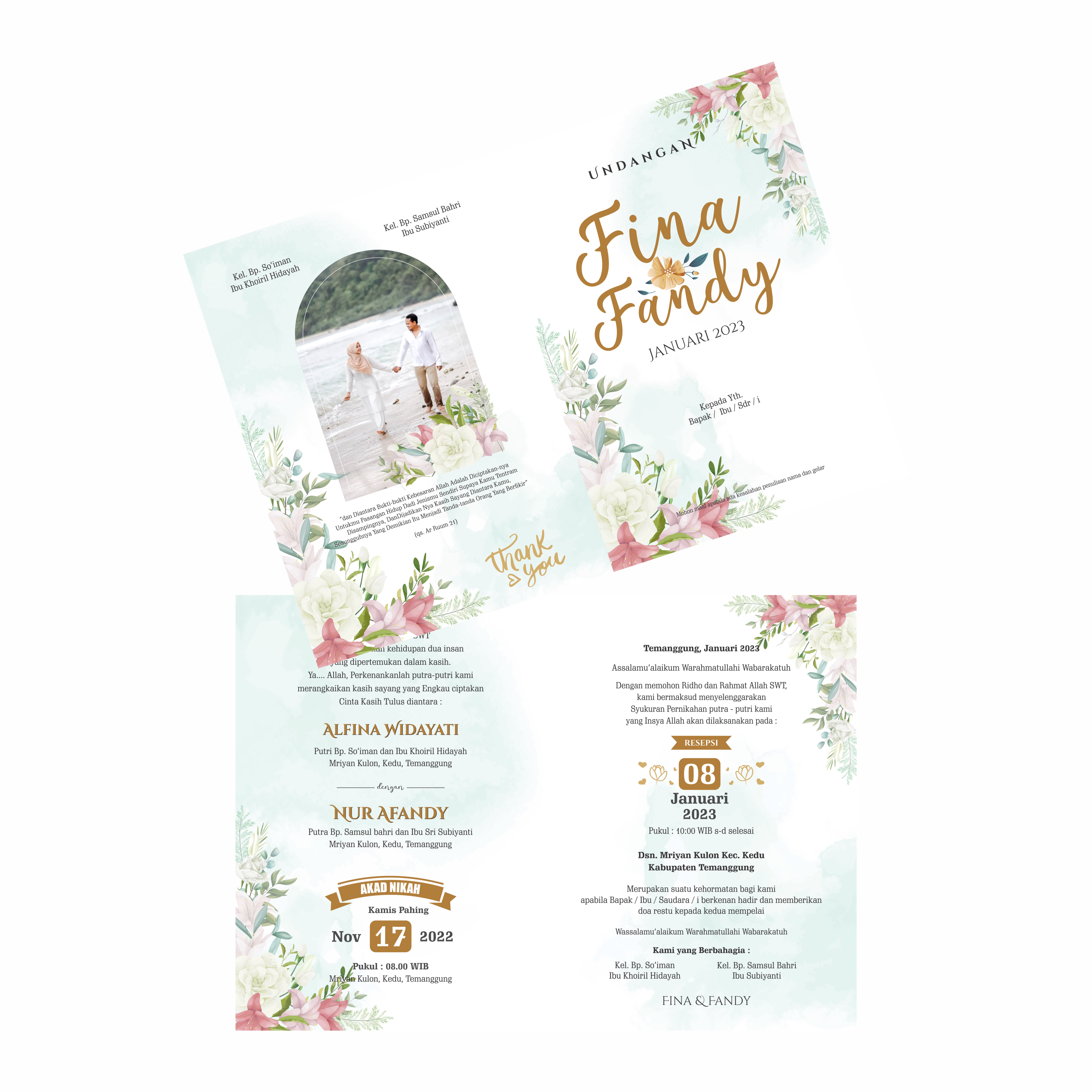 Elegant Floral Wedding Invitation