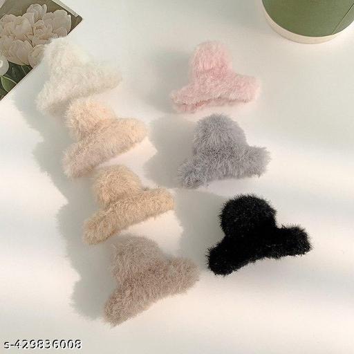 Fluffy Hair Claw Clips Set