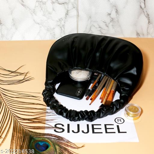 Black Ruched Handbag