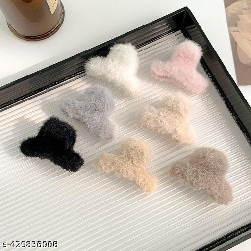 Fluffy Hair Claw Clips Set