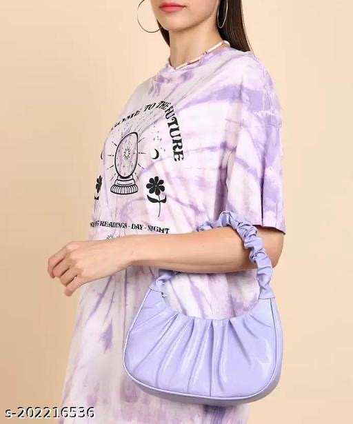 Lavender Ruched Handbag