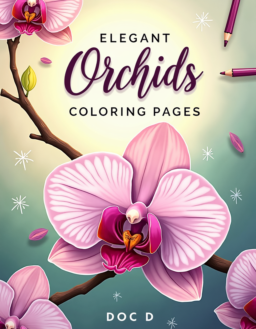Elegant Orchids Coloring Pages