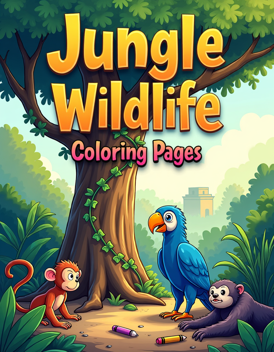 Jungle Wildlife Coloring Pages