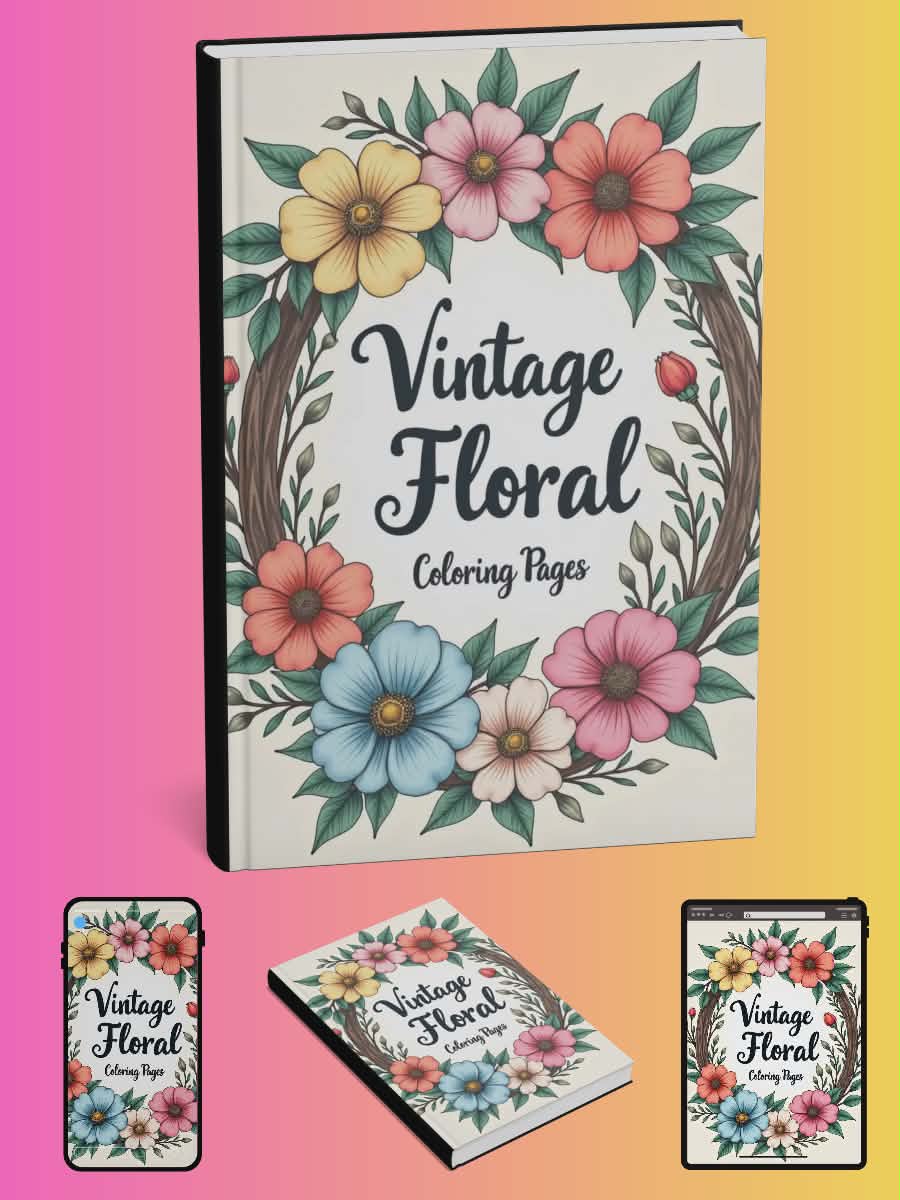 Vintage Floral Coloring Pages