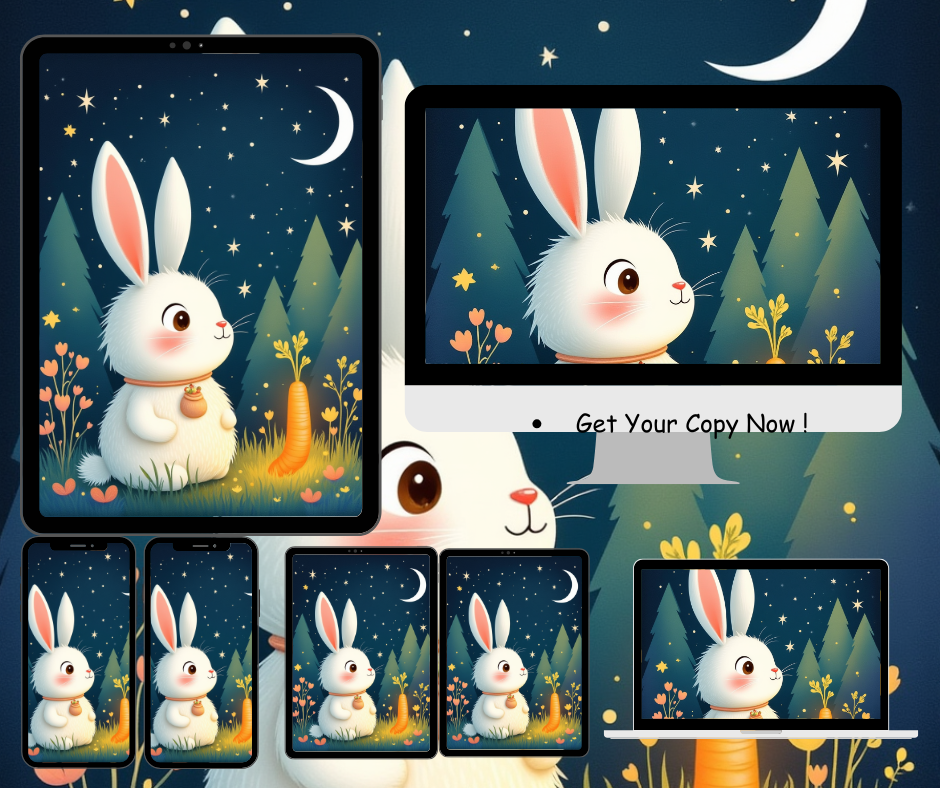 Cute Bunny Digital Art Print