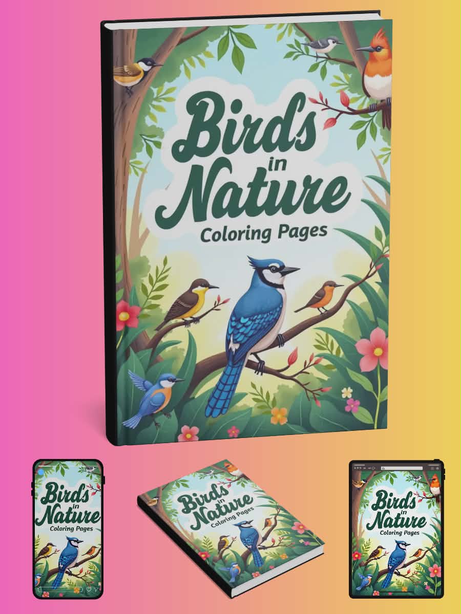 Birds in Nature Coloring Pages