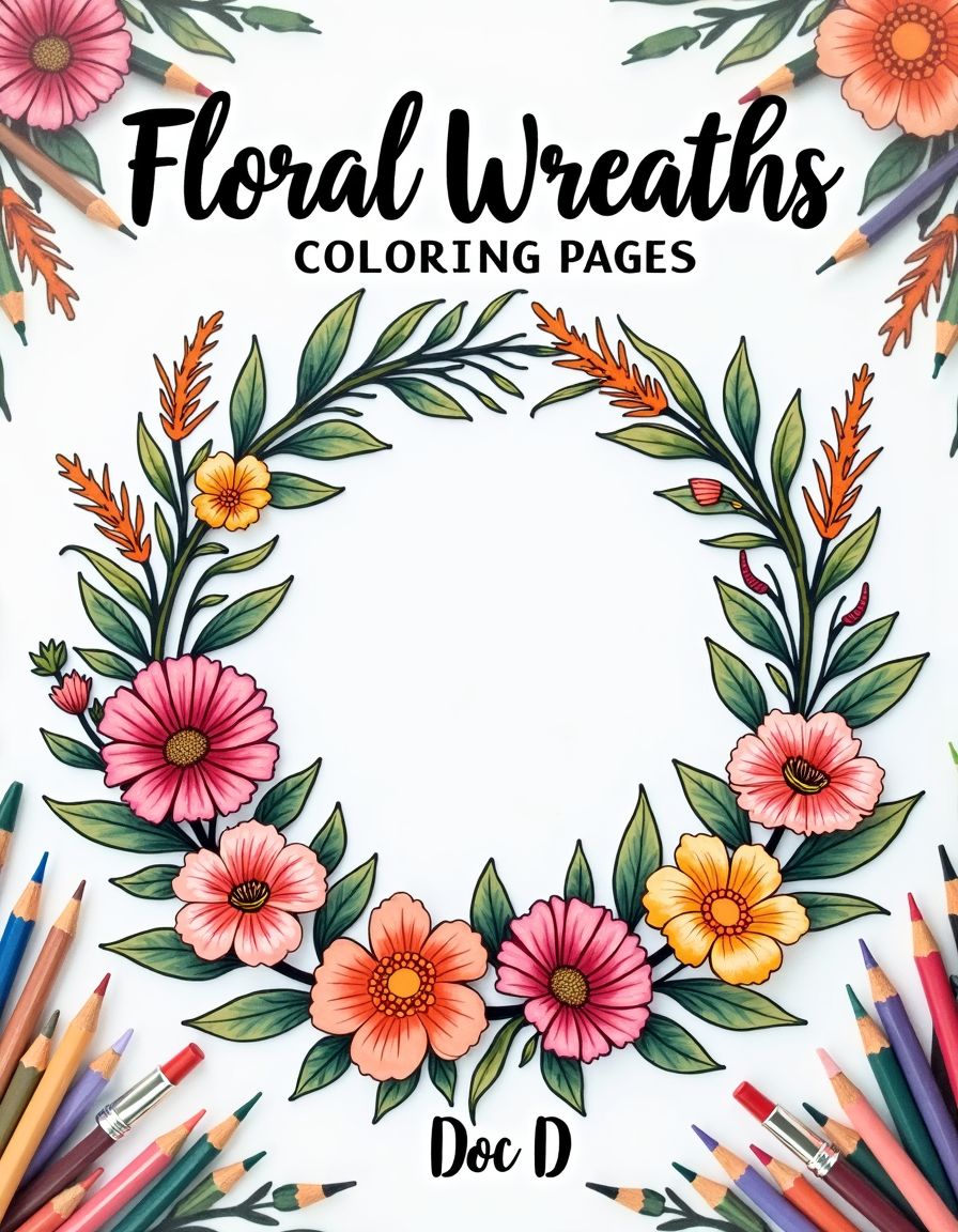 Floral Wreaths Coloring Pages