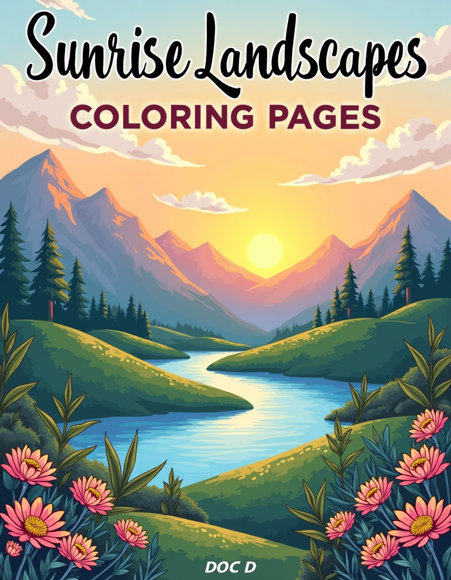 Sunrise Landscapes Coloring Pages