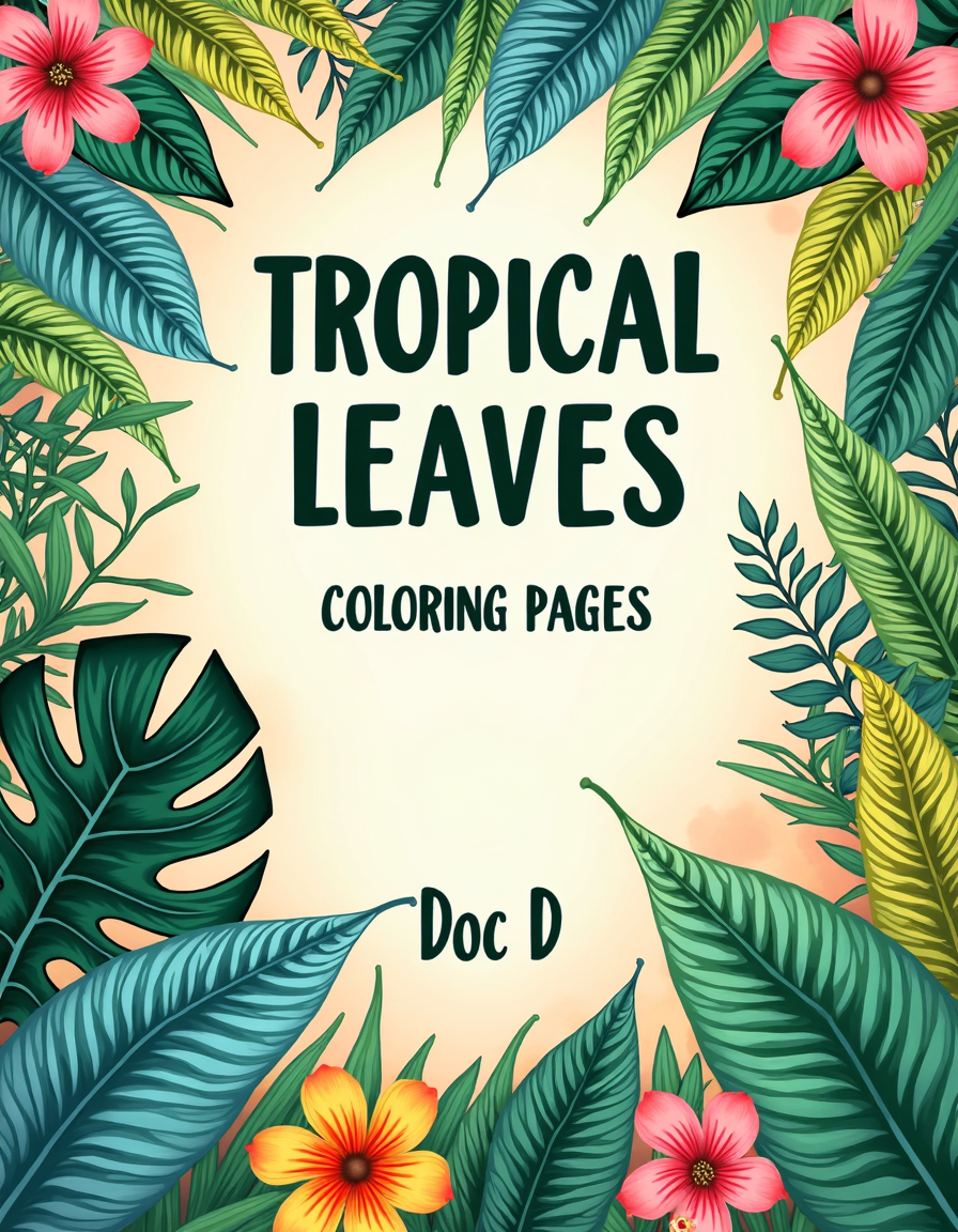 Tropical Leaves Coloring Pages