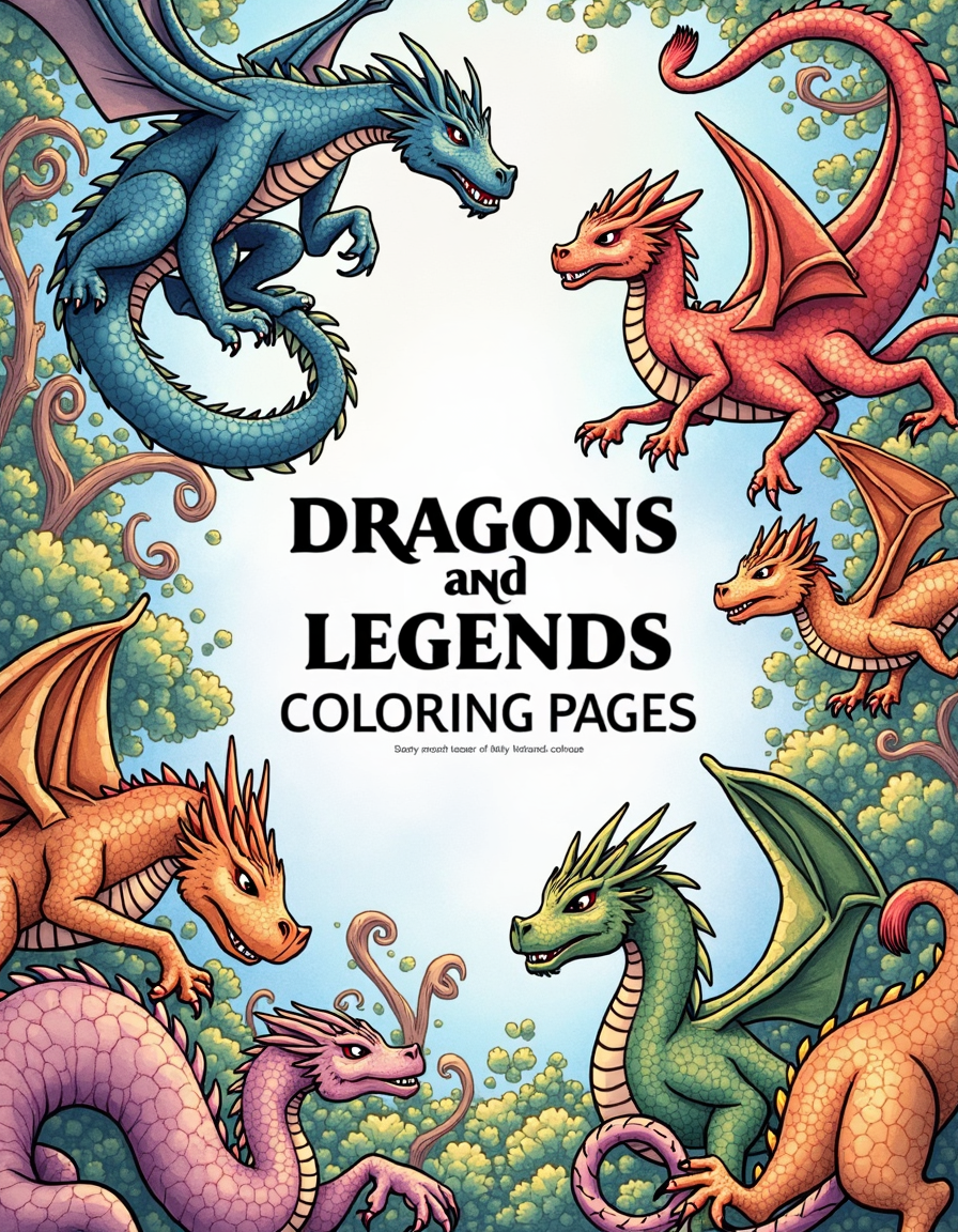 Dragons and Legends Coloring Pages